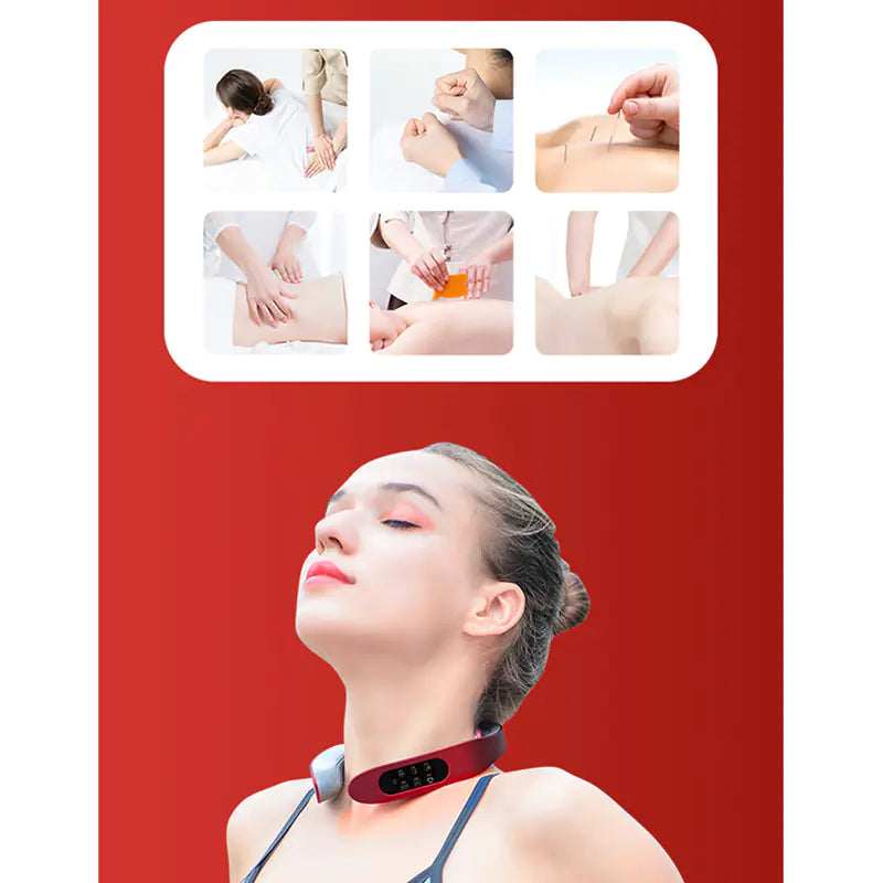 Portable Foldable Neck Massager with Heat Therapy